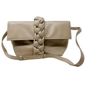 DeMellier Braided Strap Crossbody Bag in Taupe